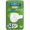 FitRight Bariatric Adult Diapers, Ultra Heavy Absorbency, 5XL (Waist Size 90in-106in), 32 Count, Disposable Incontinence Briefs for Men and Women, Moisture-Wicking, Leak Protection,