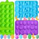 Puyeipt 5 Pack Easter Silicone Chocolate Molds, 3D Easter Egg Rabbit Bunny Basket Duck Baking Molds for Candy, Chocolate, Cake Fondant Decoration