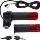 E-Bike Throttle Grip Set with LCD Voltage Display, Digital Display, 12-84V