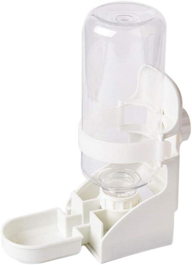 17oz Rabbit Water Feeder, Pet Cage Suspended Water Dispenser, Hanging Automatic Small Animal Water Bottle Bowl for Bunny Chinchilla Hedgehog Ferret Hamster (White)