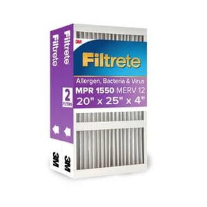 Filtrete 20x25x5 HVAC Furnace Air Filter, MPR 1550 MERV 12, Ultra Allergen Reduction, 2 Pack