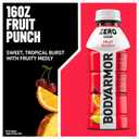 BODYARMOR ZERO Sugar Fruit Punch Electrolyte Drink, Natural Flavors, 16 Fl Oz Bottles (12 Pack), B Vitamins & Antioxidants Sugar Free Hydration (EXP 05/10/27)
