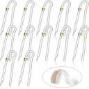 12 Pcs Hearing Aid Tubes Preformed BTE Earmold Tubing 3.5 x 2 mm Hearing Aid Replacement Tube with Gold Lock Amplifiers Ear Tubes