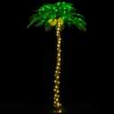 TYBEEU 7ft Lighted Palm Tree with 208 LED Lights & Glowing Coconuts, Dimmable, Decorative Artificial Tree for Indoor & Outdoor Use, Perfect for Home, Garden, Patio, Summer, Tropical Party & Holiday