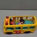 Fisher-Price Little People Toddler Toy School Bus Musical Push-Along Vehicle with 2 Figures for Pretend Play Ages 1+ Years