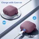 for Airpods 4th Generation Case Cover(2024),Soft Silicone Full Protective Case for AirPods 4 Case with Keychain & Cleaner Kit,Compatible with Apple Airpods 4 for Women,MenSmokepurple