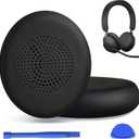 Replacement Ear Pads for Jabra Evolve2 65 (Evolve 2 65MS 65UC MS UC)/Evolve2 40 (40UC 40MS USB)/Elite 45h On-Ear Wireless Headset, Earpads Ear Cushions Ear Cups Cover Repair Parts (Black)