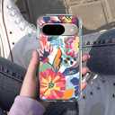 Watercolor Flower Painting Aesthetic Floral Pattern,Trendy Soft TPU Full Cover Case for Google Pixel 9/9 Pro