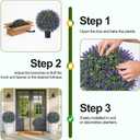 DREAMLOOM Topiary Trees Artificial Outdoor Ball in Planter, 20in Outdoor Indoor Realistic Fake Plants Shrubs for Front Porch Decor, Faux Bushes Plants for Home Front Door Offices, Set of 2