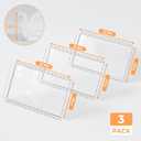 3 Pack Acrylic Serving Trays for Party, 12.9 x 7.1 Inch Scalloped Clear Serving Platter for Food Coffee Tea Snack, Catering Dessert Tray for Cupcake Fruit Party Table Decor (Tray-Clear)