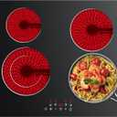 CDV 24 Inch Electric Cooktop 4 Burners 6400W Dual Heating Ring