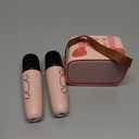 Mgaolo Upgraded Mini Karaoke Machine Toy for Kids, Portable Bluetooth Speaker with 2 Wireless Mics, Emoji & Colorful LED Lights, Home Travel & Party Play Gifts for Boys Girls (Pink)