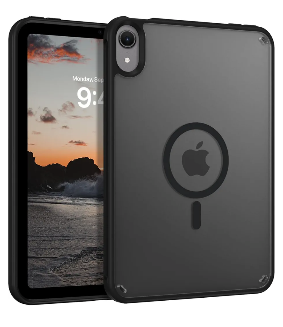 Telaso for iPad mini 7 A17 Pro 2024/iPad Mini 6 2021 8.3 Inch iPad mini 7th/6th Gen Magnetic Case, Translucent Matte Back Soft TPU Bumper Military Grade Protective Case for iPad mini 7/Mini 6, Black