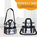 Busiuw Double -Deck Clear Lunch Bag for Work with Adjustable Shoulder Strap and Top Compartment for Work, Picnic, Beach, School