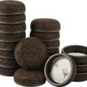 Super Sliders Secure Grip Formed Felt Movers for Furniture to Protect Hard Surfaces, 1.5", Brown (20 Pack)