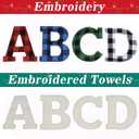 LUBOT Initial Monogram Christmas Stocking Letters 20" Personalized Custom Name Xmas Family Stockings Embroidery Large Buffalo Plaid Rustic/Farmhouse/Country Fireplace Decor Blue Letters B