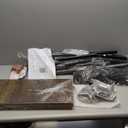 Cyclysio Industrial Pipe Clothing Rack, Reversible 7.25FT Wall Mounted Clothes Rack, Heavy Duty Garment Racks Closet Wardrobe with LED Lights& Shelves, Walk-in Closet System, Brown