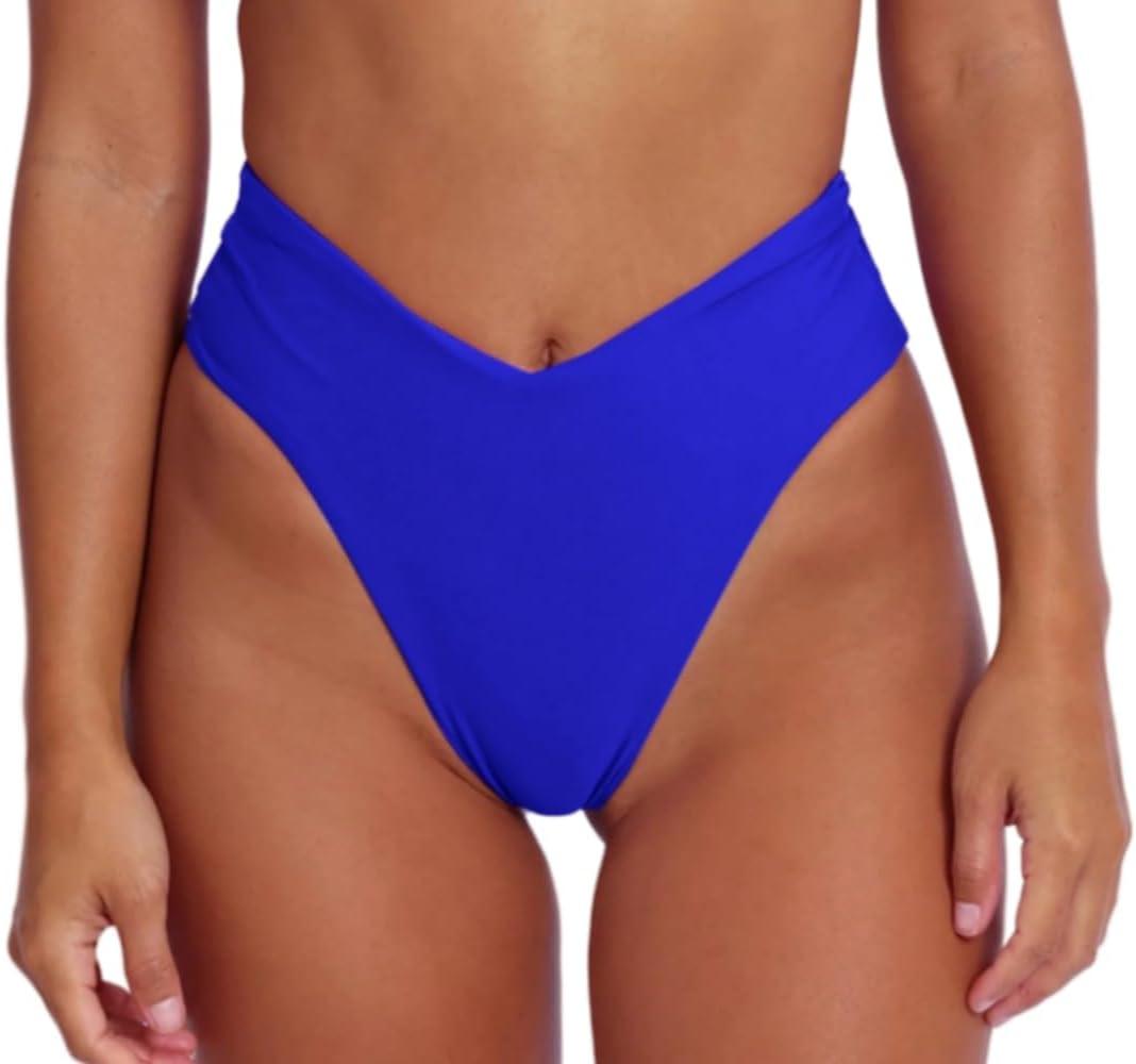 geluboao Women's Bikini Bottom Sexy V Cut High Cut Swimsuit High Waisted Bathing Suit Bottoms (Royal Blue) geluboao Women's Bikini Bottom Sexy V Cut High Cut Swimsuit High Waisted Bathing Suit Bottoms (Royal Blue)