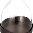 Creative Co-Op Sophisticated Glass Cloche with Metal Tray, Clear and Black Nickel