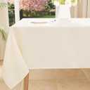 Smiry Rectangle Table Cloth, Waterproof Anti-Scratch Polyester Tablecloth, Decorative Washable Fabric Table Cover for Dining, Buffet, Parties and Outdoor, 52x70, Beige