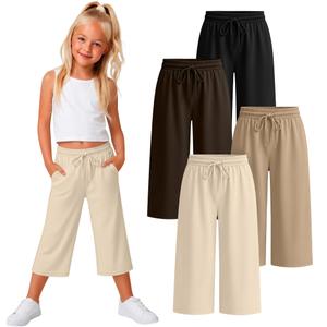 Oakgarden 4 Pack Girls' Capri Pants, 4-Color, 11-12 Years