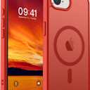 SUPFINE Magnetic for iPhone 16e Case 2025 (Compatible with MagSafe)(Military Grade Drop Protection) Slim Translucent Matte Shockproof with Anti-Fingerprint Phone Case,Red