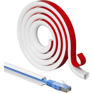 118Cord Hider for Wall Mounted TV,Adhesive One-Cord Cable Hider for Wall,Cord Covers Raceway Kit for Wires Hider,Flexible Silicone Cable Concealer for Home Office,W 0.54 H 0.39