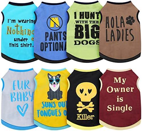 Saintrygo 8 Pieces Dog Shirts Pet Printed Clothes with Funny Letters Summer Pet T Shirts Cool Puppy Breathable Dog Outfit Soft Sweatshirt Cats(Vivid Pattern,Small) Saintrygo 8 Pieces Dog Shirts Pet Printed Clothes with Funny Letters Summer Pet T Shirts Cool Puppy Breathable Dog Outfit Soft Sweatshirt Cats(Vivid Pattern,Small)
