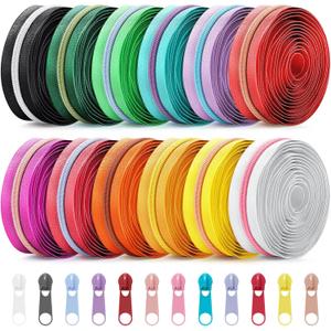 Solsew 12 Pcs Colourful Zippers for Sewing #5 Nylon Contrasting Colors Assorted Zipper by The Yard with 120 Sliders for Women Men DIY Tailor Bag Garment Crafts Supplies (Bright Color,36 Yards)