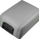 X AUTOHAUX Car Center Console Lid Armrest Seat Box Cover Protector for Ford F-150 2004-2008 Armrest Cover Pad Faux Leather Gray