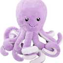 DENTRUN Octopus Stuffed Animals, Giant Octopus Plush Doll Play Toys for Kids Girls Boys Adults Birthday Xmas Halloween Present Stuffed Sea Animals Plushie, 7/16/24/32 Inches, 5 Colors (Purple)