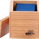 Monster Wooden Double Deck Box w Magnetic Lid & Security Band - Premium Holds 150 Sleeved Cards - Compatible with Yugioh, Commander Magic the Gathering MTG, Sports & Trading Card TCG Games, Gift (Red Oak)