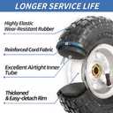 GICOOL 4.10/3.50-4" Tire and Wheel, 10" Pneumatic Tire, with 2.25" Offset Hub, 5/8" Axle Bore Hole, Sealed Bearings, for Hand Truck Trolley Dolly Garden Wagon Cart Wheel Replacement, 2 Pack