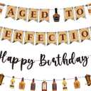 Aged to Perfection Birthday Decorations - Birthday Decorations for Men Whiskey Banners Beer Party Supplies Over the Hill 40th 50th 60th Bday Party Decor