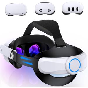 for Meta Quest 3S/Quest 3/Quest 2 Head Strap with Upgraded Soft Cushion Pad  Adjustable Comfortable Lightweight VR Headset Strap, VR Accessories Enhanced Support, Elite Strap Replacement