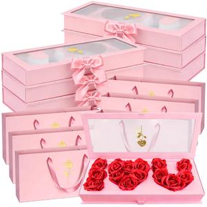6 Set I Love You Empty Box, Valentines Fillable I Heart U Letter-Shaped Thicker Flowers Gift Boxes for Valentine's Mothers Day Anniversary Birthday (Pink)