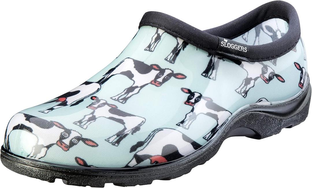 Sloggers Women's Waterproof Rain and Garden Shoe with Comfort Insole, Cow-abella Mint, Size 7