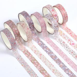 8 Rolls Vintage Washi Tape Set Thin Retro Decorative Antique Patterns Masking Tapes Bohemian Colorful Cute Little Flowers for Arts, DIY Crafts, Journals, Planners, Scrapbook, Wrapping