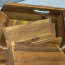 Acacia Wood Pantry Storage Bins, Stackable Storage Baskets Potato and Onion Storage Bins, Pantry Organizer Wooden Baskets Organization and Storage, Set 3 Pieces