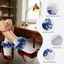 Women Ruffle Socks Lace Frilly Cotton Crew Socks Non-Slip Dress Socks Fold Cuff for Bride Pageant Sock For Women