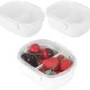 3 PCS Double Compartment Snack Containers, Small Reusable Removable Fruits Snack box Containers Snacks Dips Takeout Leakproof & Airtight Food Storage Box for Travel, Office, Picnic