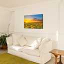sechars Sunflower Canvas Wall Art Sunrise in Field Landscape Picture Painting Print Modern Living Room Decor,Framed Ready to Hang, 36"L x 24"W