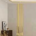 15 Pcs Mirror Wall Stickers, Self-Adhesive Acrylic Mirror Tiles, Removable Decals Stickers for Wall Frames/Wallpaper Border/Waist Lines (0.8" Width, Gold)