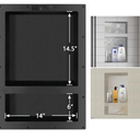 Ready Tile Double Shelf Shower Niche 25" x 17" x 4" Dimensions - Toiletry and Bathroom Niche Storage- Simple Installation with Texture Surface Shower Cubby Double Shelves