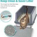 LIHONG Stainless Steel Litter Box with Lid, XL Metal Cat Litter Tray for Indoor Cats, Enclosure Cat Litter Pan for Large Cats, Non-Sticky Large Kitty Litter Box, Anti-Leakage, 23.5" X 15.6" X 12"