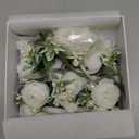 Ling's moment Boutonniere for Men, 6pcs Groom Groomsmen Boutonniere, Artificial Flowers for Wedding Decor/Prom/Homecoming, etc.Snow White