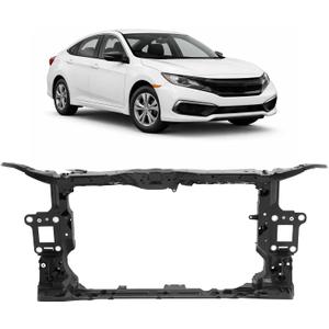 ALMULOO Radiator Core Mount Support Assembly Compatible with 2016-2019 Honda Civic DX LX-P SE EX LX Coupe Sport Sedan Relpacement For 71410TBAA01 HO1225183 Steel Electrophoresis Primed Black