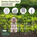32.5 ft(L) x 22 in(H) Garden Fence, 30 Panels Arched No Dig Fence, Decorative Animal Barrier Fencing with Ground Stake, Rustproof Metal Garden Edging Border for Dog, Rabbit, Outdoor Yard Patio Decor