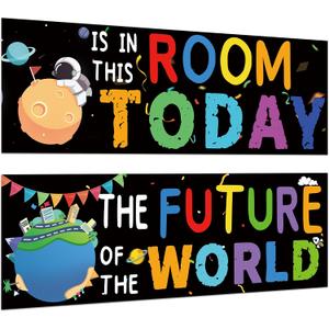 2 x Educational Math Posters,2 Pcs Room Today Posters,13.5x39 Classroom Banner Decorations for Teachers,Bulletin Board and Wall Decor for Pre,Elementary School(Laminated) (Room Today Poster)