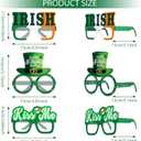 Sumind 24 Pieces St. Patrick's Day Accessories Eyeglasses, Green Lucky Irish Shamrock Leprechaun Paper Glasses Frame Favors Photo Booth Props Decoration for St. Patrick's Day Party Favors Supplies